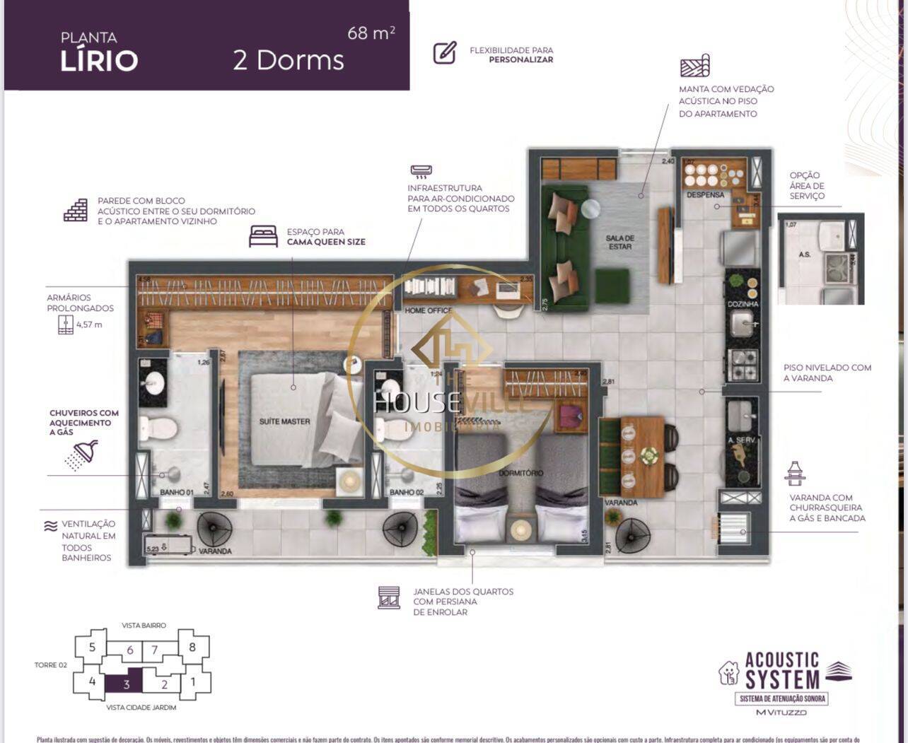 Apartamento, 2 quartos, 68 m² - Foto 2