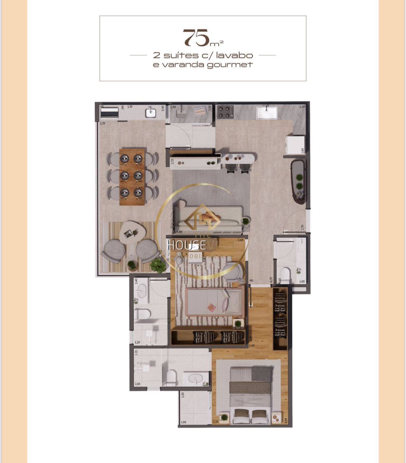 Apartamento, 2 quartos, 75 m² - Foto 2