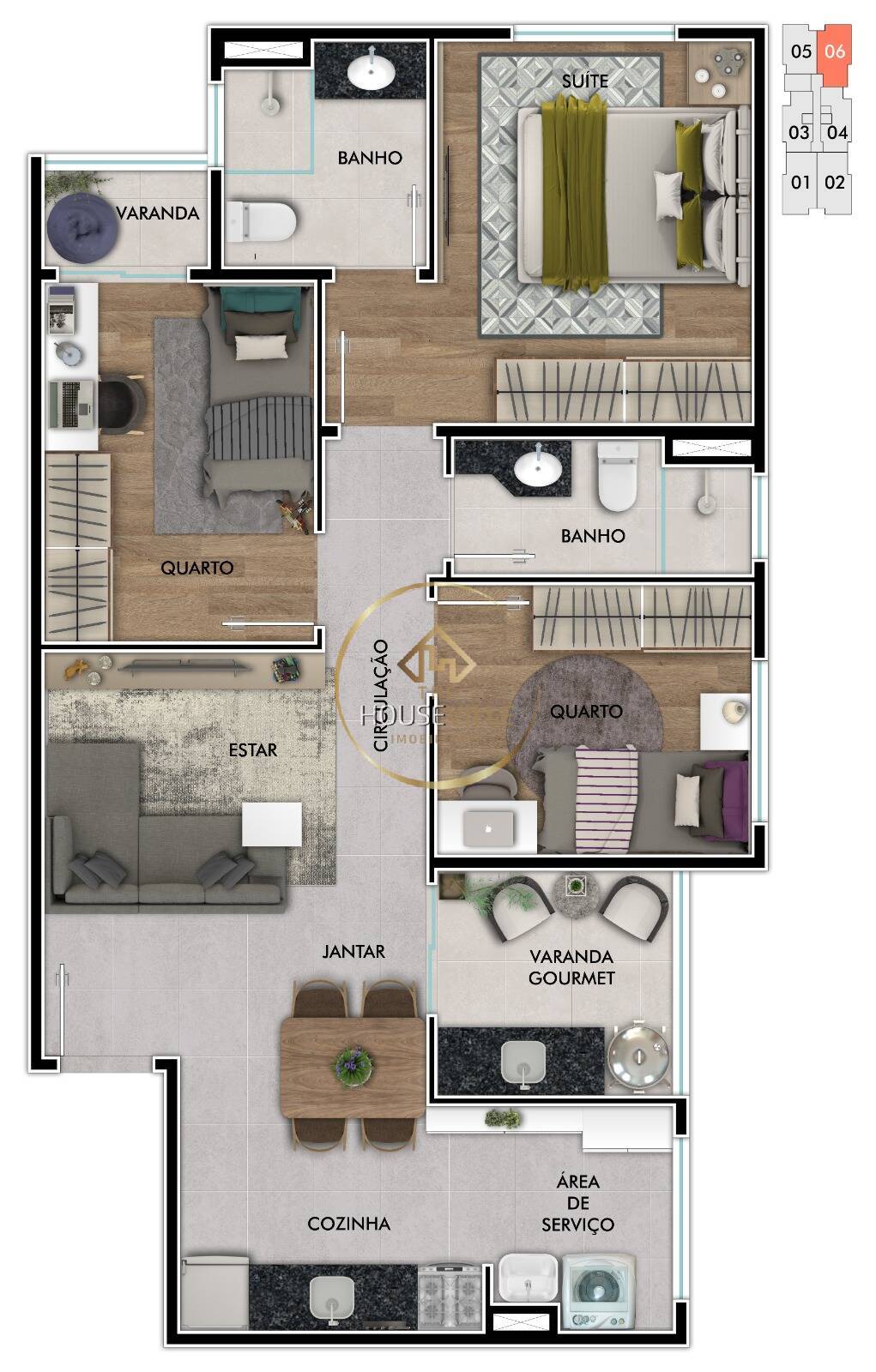 Apartamento, 3 quartos, 69 m² - Foto 2