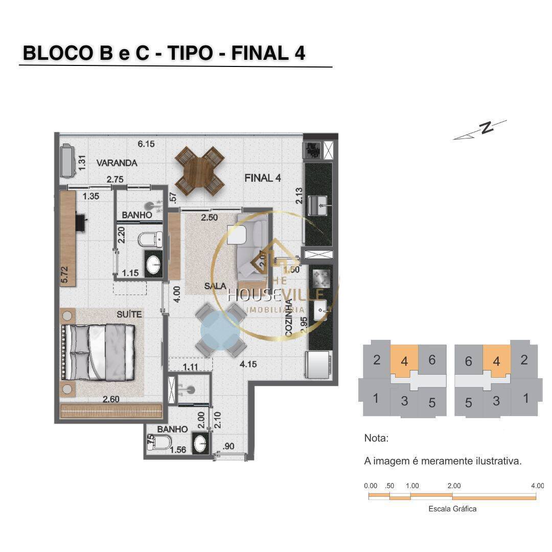 Apartamento, 1 quarto, 54 m² - Foto 4
